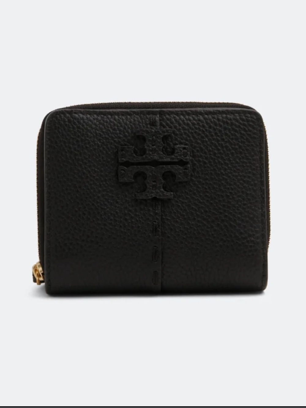 TORY BURCH McGraw Bi-Fold Wallet Black Leather NWT Bifold